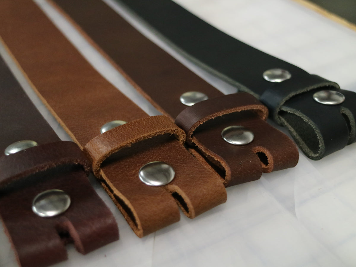 Finished Leather Belt Strips Blanks 9-10 oz. Choice of 4 colors & 2 widths