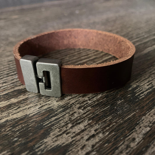 2 Pack - Leather Bracelets Copper Brown & Black - Stonestreet Leather
