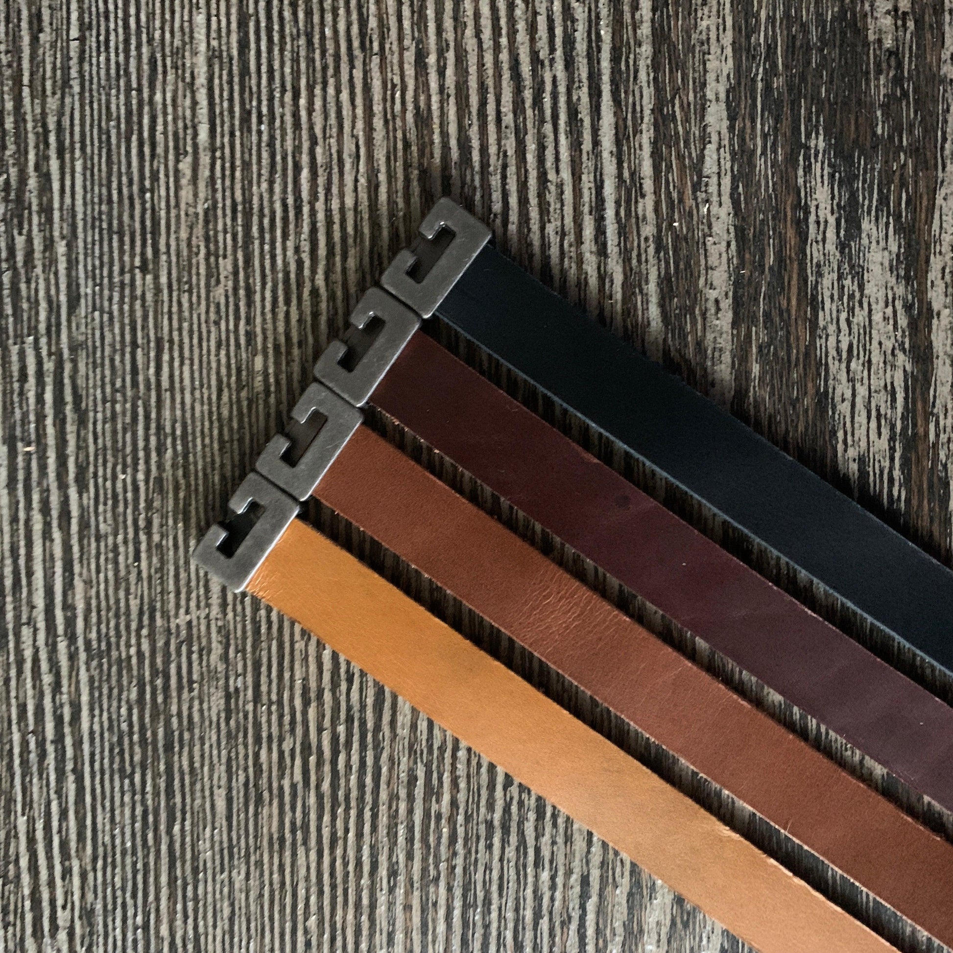 2 Pack - Leather Bracelets Copper Brown & Black - Stonestreet Leather