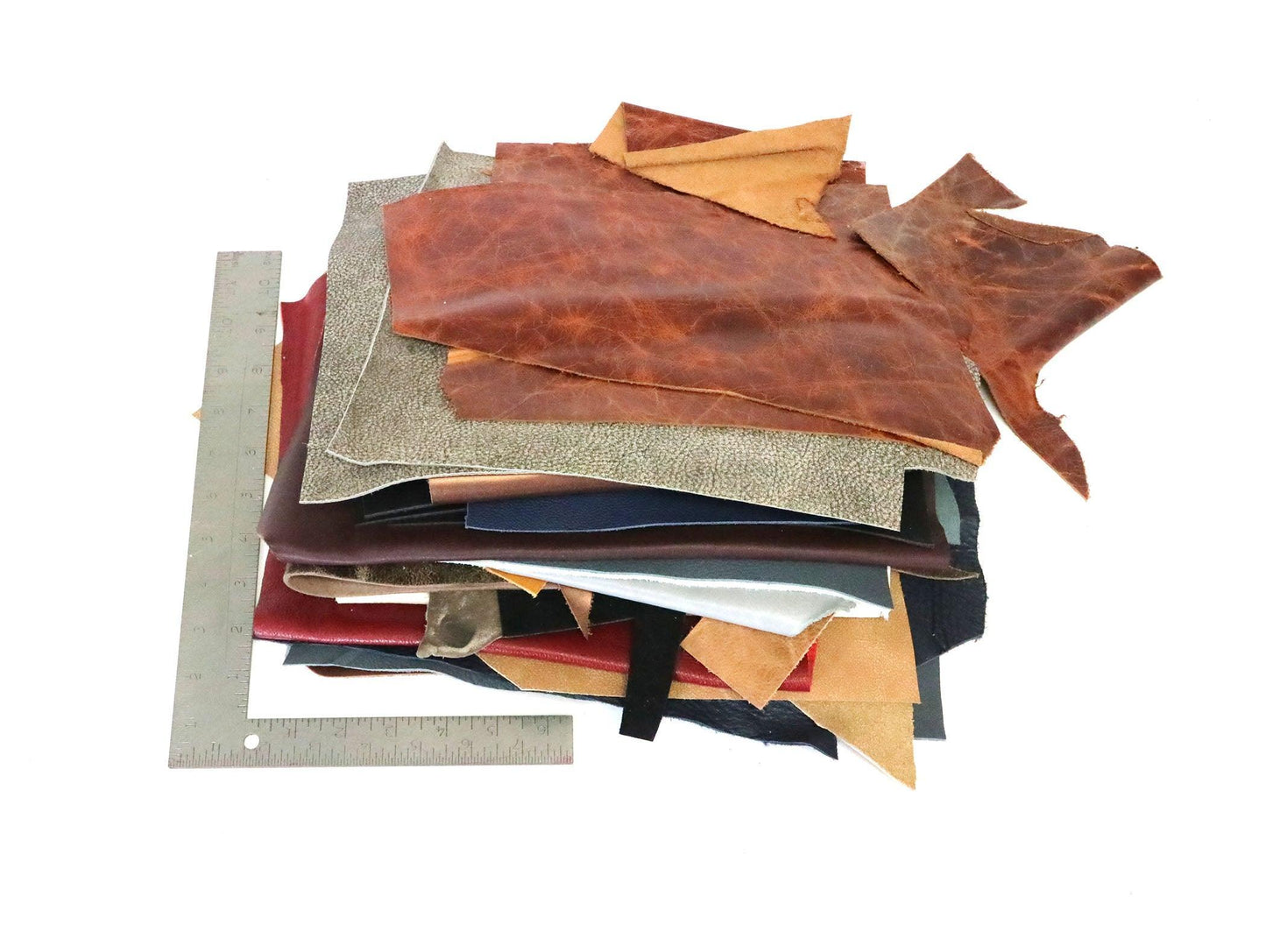 Chrome Tanned Mixed Color Upholstery Leather Remnants - Earth Tones - Stonestreet Leather
