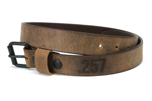 Crazy Horse Buffalo Leather Belt - Matte Black Hardware - Stonestreet Leather