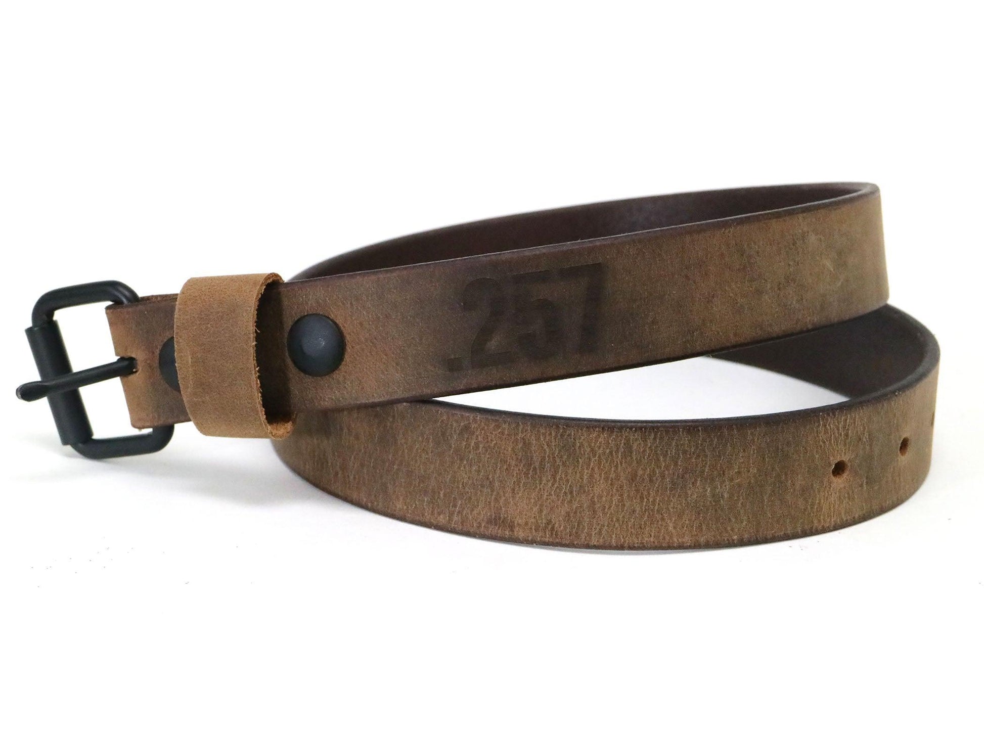 Crazy Horse Buffalo Leather Belt - Matte Black Hardware - Stonestreet Leather