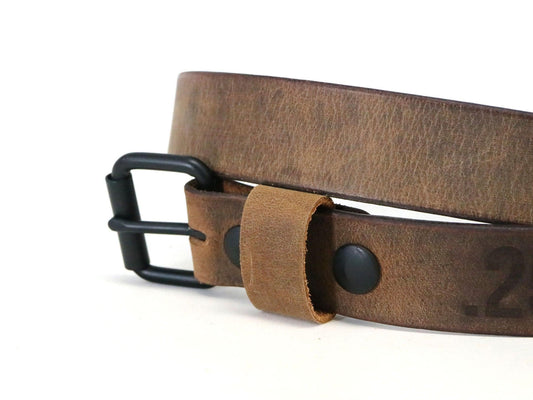 Crazy Horse Buffalo Leather Belt - Matte Black Hardware - Stonestreet Leather