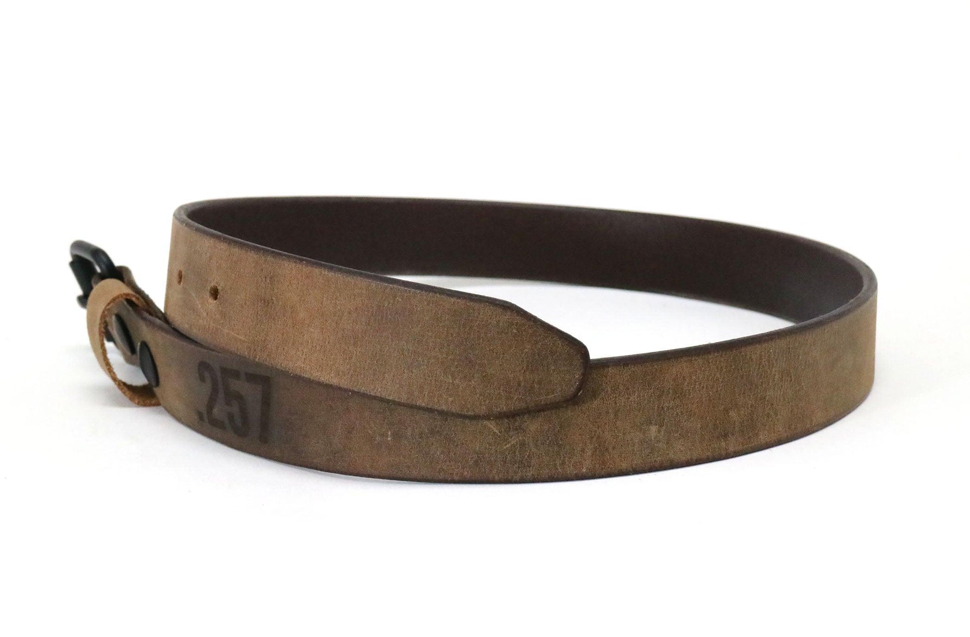 Crazy Horse Buffalo Leather Belt - Matte Black Hardware - Stonestreet Leather