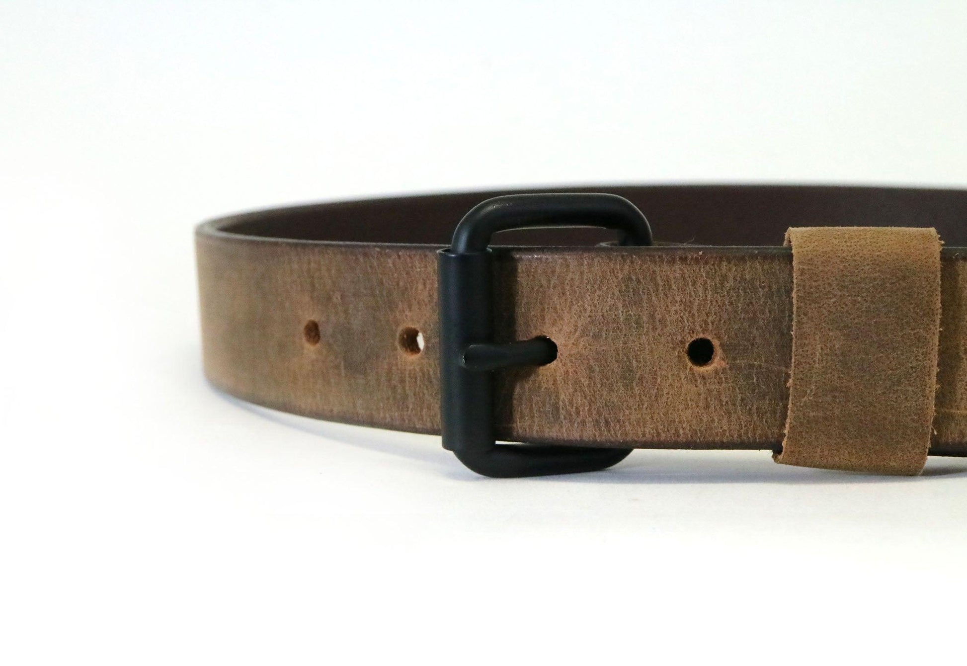 Crazy Horse Buffalo Leather Belt - Matte Black Hardware - Stonestreet Leather