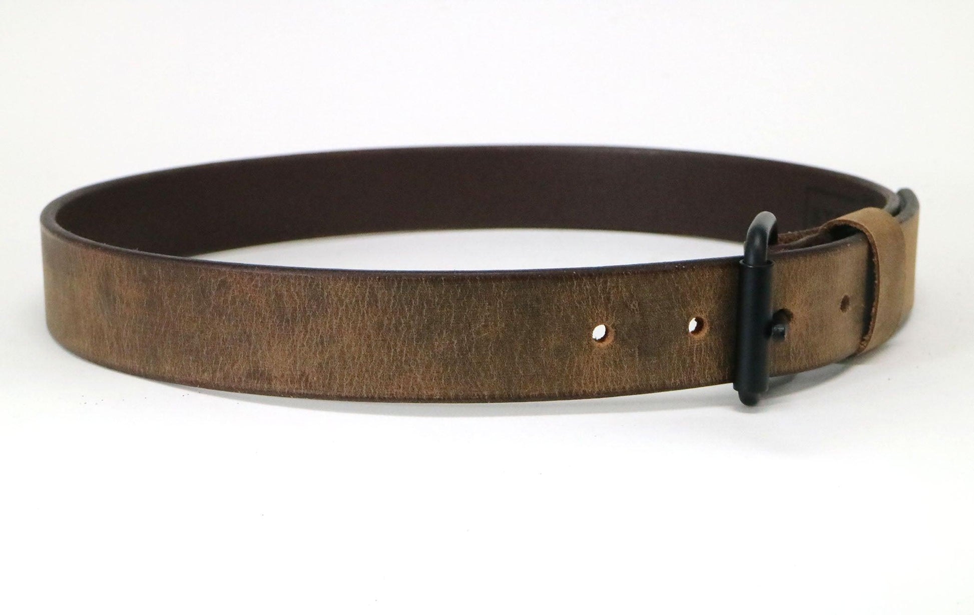 Crazy Horse Buffalo Leather Belt - Matte Black Hardware - Stonestreet Leather