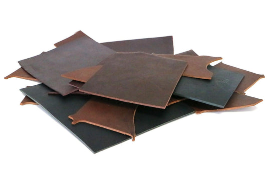Two Pounds of West Tan Buffalo Leather Scrap - Stonestreet Leather