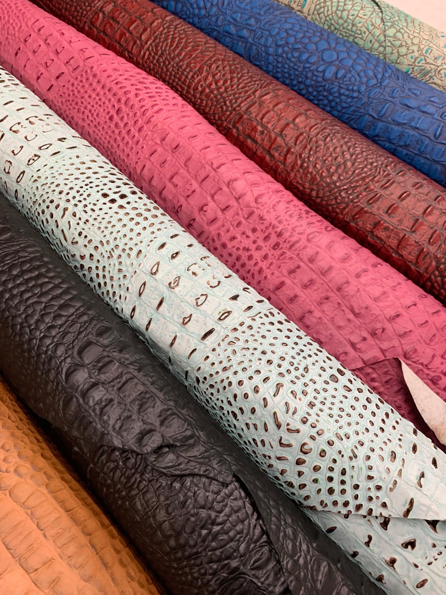 Embossed Crocodile On Cowhide - Stonestreet Leather