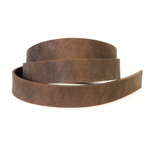 Brown Crazy Horse Style Buffalo Leather Strip, 48”- 60” Length