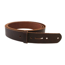 Load image into Gallery viewer, Matte Brown West Tan Buffalo Leather Belt Blank With Matching Keeper, 48&quot;-60&quot; Length
