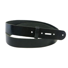 Cargar imagen en el visor de la galería, Black Vintage Glazed Buffalo Leather Belt Blank With Matching Keeper, 48&quot;-60&quot; Length
