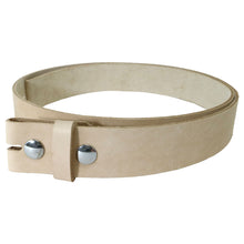 Load image into Gallery viewer, Vegetable Tanned Leather Belt Blank W/ Snaps and Matching Keeper, 48-60&quot; Length, Natural Veg Tan
