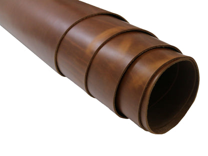 Antique Tan Brown - Oxford Xcel Leather Cowhide Strip, 5/6oz Thick, 60 - 72" length, Chrome Tanned - Stonestreet Leather