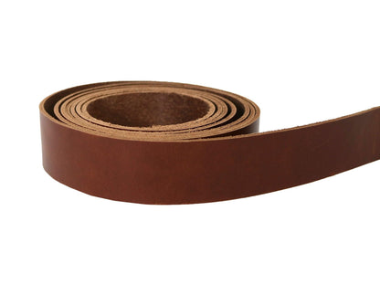 Antique Tan Brown - Oxford Xcel Leather Cowhide Strip, 5/6oz Thick, 60 - 72" length, Chrome Tanned - Stonestreet Leather