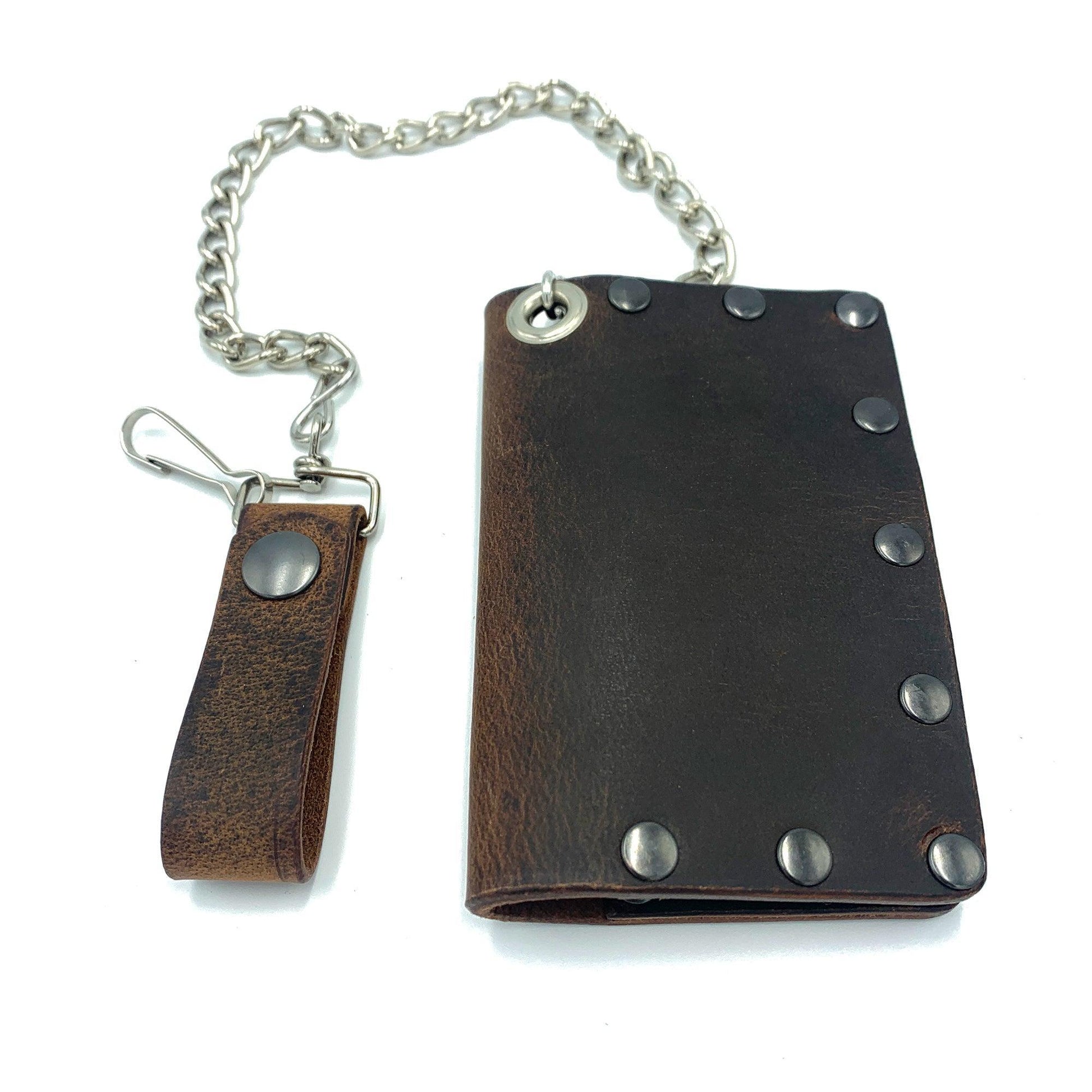Biker Bifold Chain Wallet - Crazy Horse Buffalo Leather - Stonestreet Leather