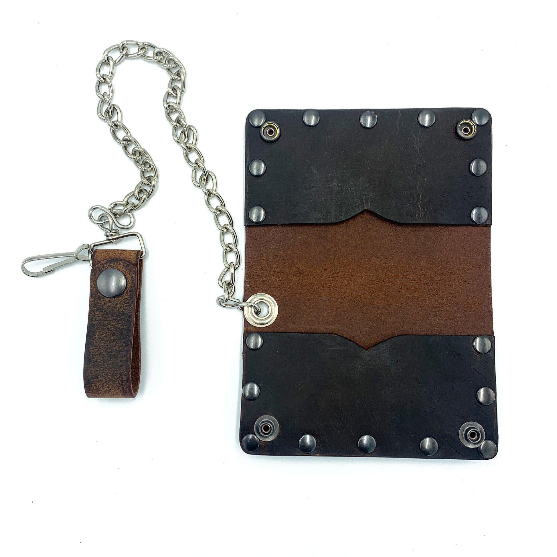 Biker Bifold Chain Wallet - Crazy Horse Buffalo Leather - Stonestreet Leather