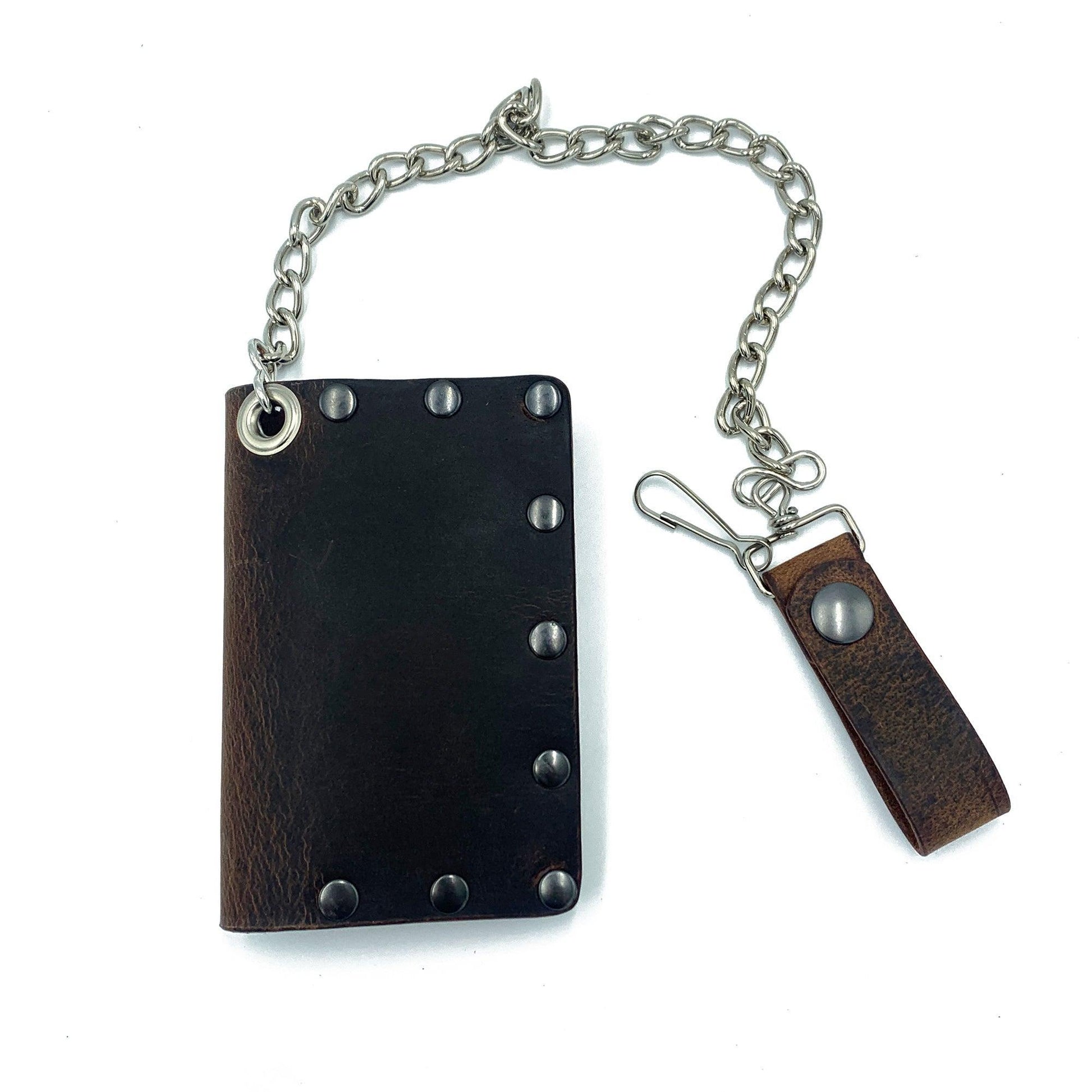Biker Bifold Chain Wallet - Crazy Horse Buffalo Leather - Stonestreet Leather