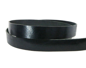 Black Vintage Glazed Buffalo Leather Strip, 48” - 60” Length, Black - Stonestreet Leather