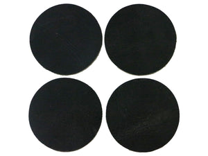 Black Vintage Glazed Water Buffalo Leather Round Coaster Shapes, 4"x4" - Stonestreet Leather