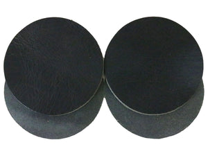 Black Vintage Glazed Water Buffalo Leather Round Coaster Shapes, 4"x4" - Stonestreet Leather