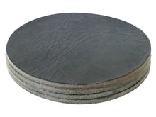 Load image into Gallery viewer, Black Vintage Glazed Water Buffalo Leather Round Coaster Shapes, 4&quot;x4&quot; - Stonestreet Leather
