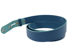 Load image into Gallery viewer, Blue Vegetable Tanned Leather Belt Blank W/ Snaps and Matching Keeper | 60&quot; - 72&quot; Length - Stonestreet Leather
