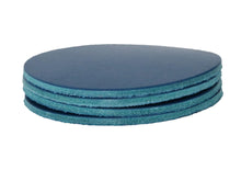 Cargar imagen en el visor de la galería, Blue Vegetable Tanned Leather Coaster Shapes (Round), 4&quot;x4&quot; - Stonestreet Leather
