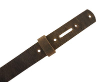 Cargar imagen en el visor de la galería, Brown Crazy Horse Buffalo Leather Belt Blank With Matching Keeper, 48&quot; - 60&quot;+ in length - Stonestreet Leather
