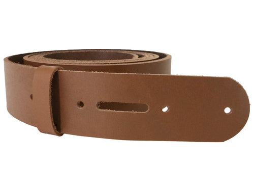 Caramel Brown Vegetable Tanned Leather Belt Blank w/ Matching Keeper | 60