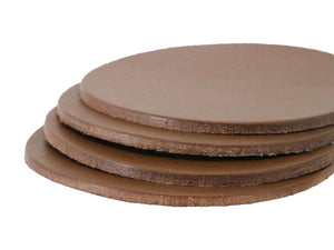 Caramel Brown Vegetable Tanned Leather Coaster Shapes (Round), 4"x4" - Stonestreet Leather