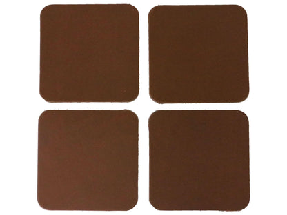 Caramel Brown Vegetable Tanned Leather Coaster Shapes (Square), 4"x4" - Stonestreet Leather