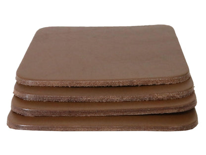 Caramel Brown Vegetable Tanned Leather Coaster Shapes (Square), 4"x4" - Stonestreet Leather