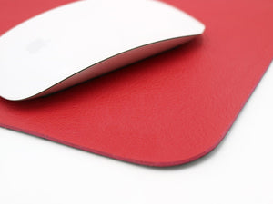 Contemporary Mouse Pad - Italian Pebble Grain Leather Backed with Dark Grey Microsuede - Stonestreet Leather