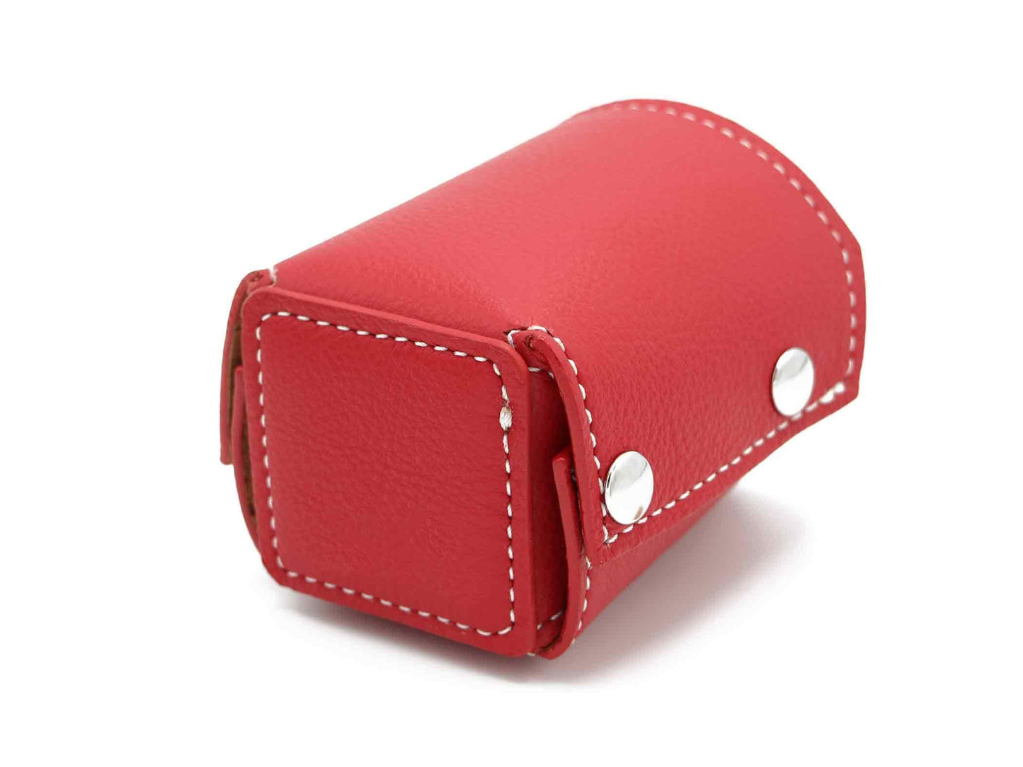Contemporary Pencil Cup - Italian Pebble Grain Leather Lined with Cork, White Stitching - Stonestreet Leather