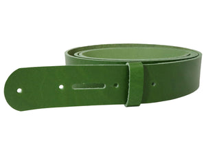 Green Vegetable Tanned Leather Belt Blank w/ Matching Keeper - 60 - 72" Length - Stonestreet Leather