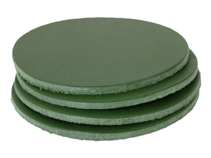 Green Vegetable Tanned Leather Coaster Shapes (Round), 4"x4" - Stonestreet Leather