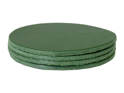 Green Vegetable Tanned Leather Coaster Shapes (Round), 4"x4" - Stonestreet Leather