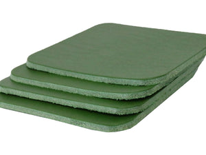 Green Vegetable Tanned Leather Coaster Shapes (Square), 4"x4" - Stonestreet Leather