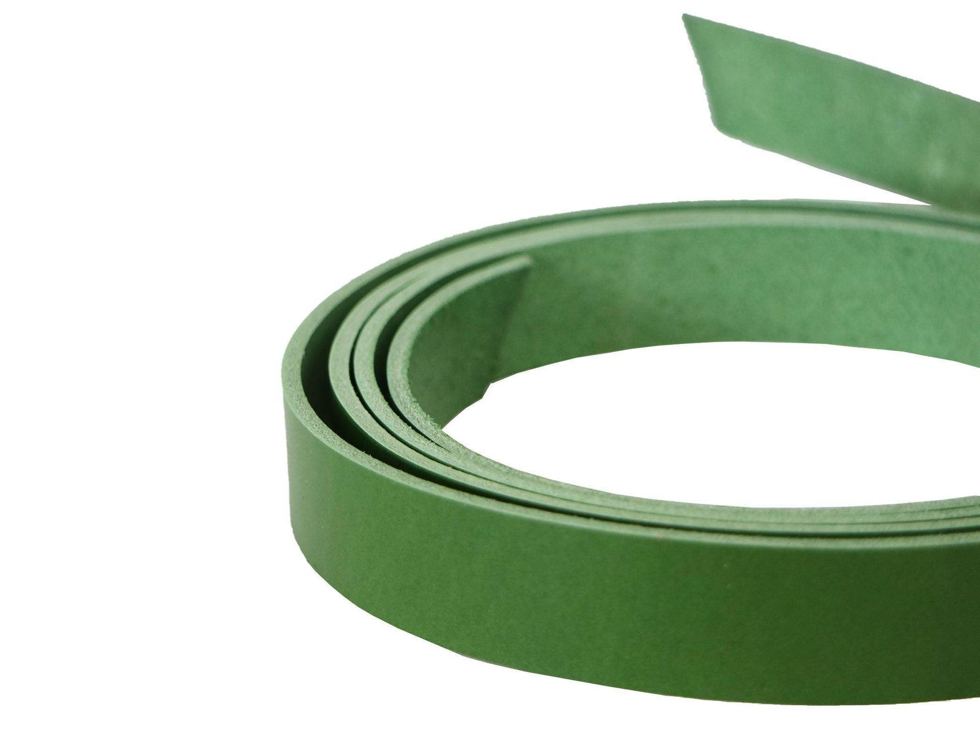 Green Vegetable Tanned Leather Strip, 72” in Length, Premium Grade Cowhide Leather - Stonestreet Leather