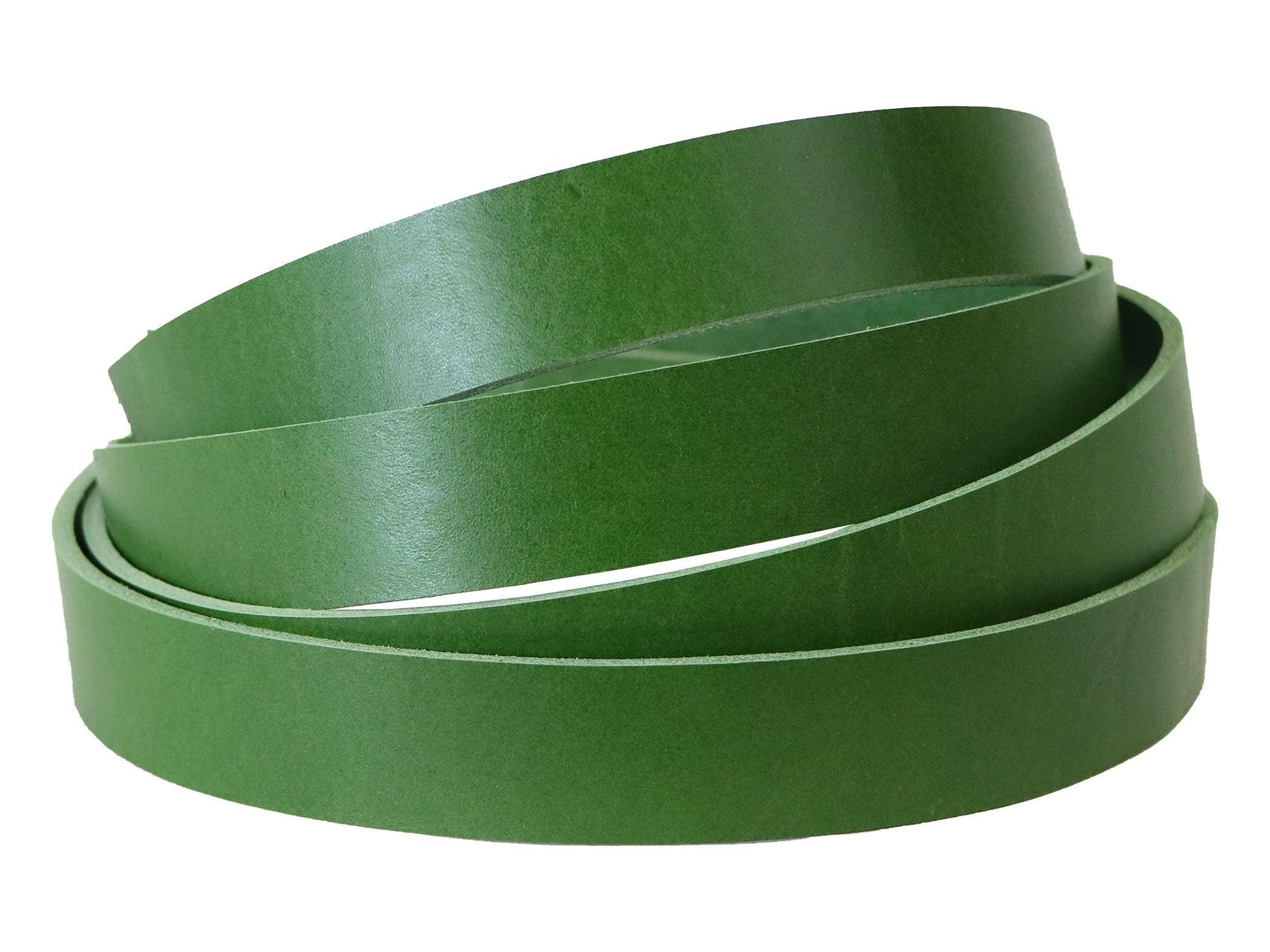 Green Vegetable Tanned Leather Strip, 72” in Length, Premium Grade Cowhide Leather - Stonestreet Leather