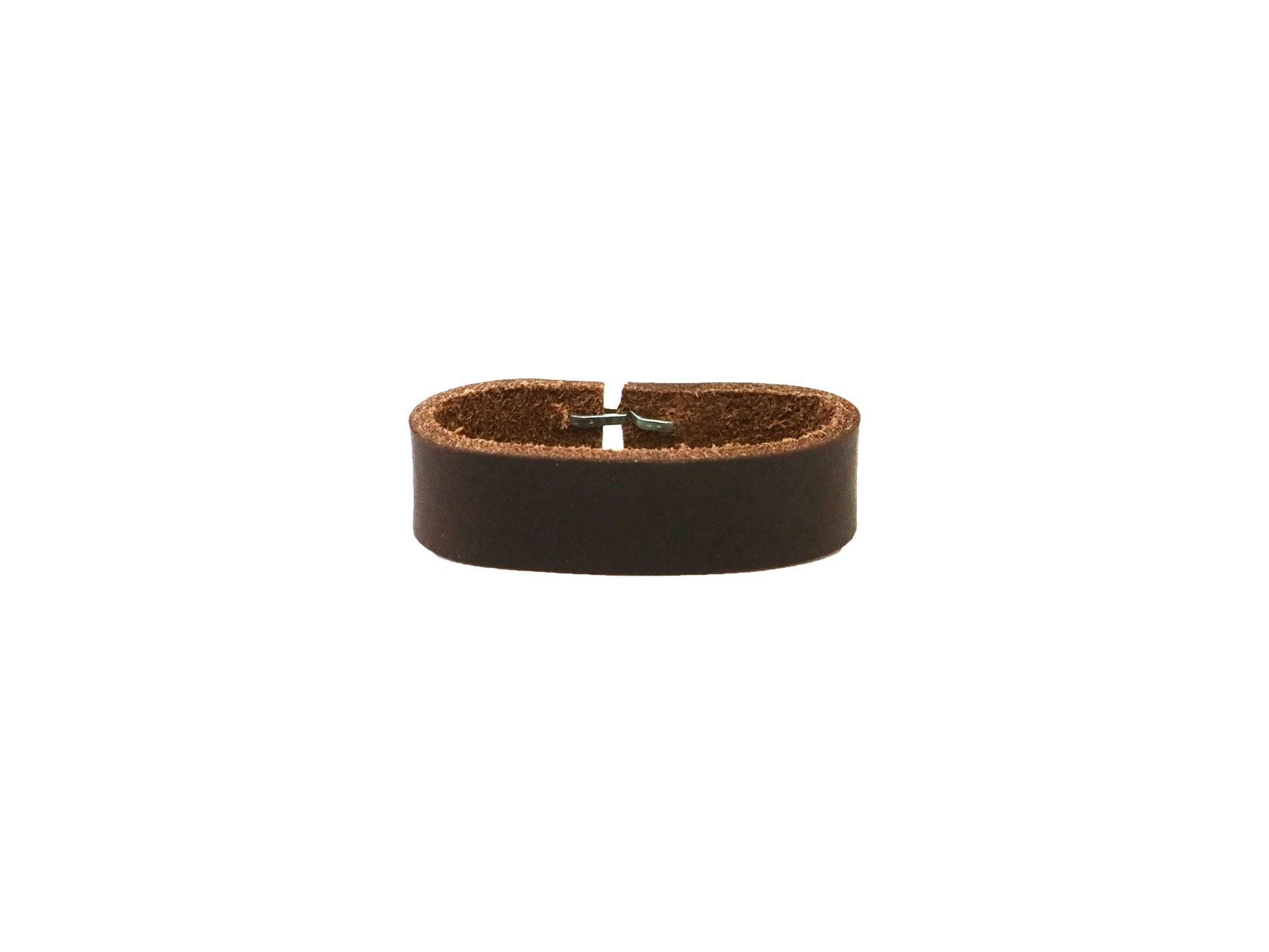 Matte Brown West Tan Buffalo Leather Belt Blank With Matching Keeper, 48" - 60" Length - Stonestreet Leather