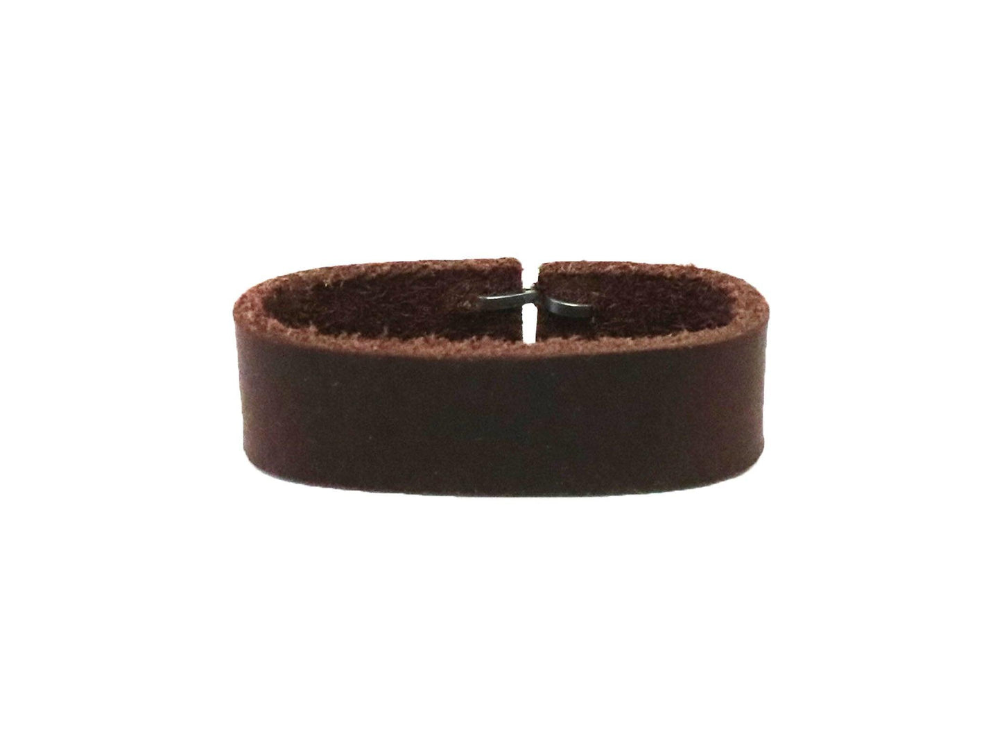 Matte Burgundy Brown, West Tan Buffalo Leather Belt Blank With Matching Keeper, 50" - 60" Length - Stonestreet Leather