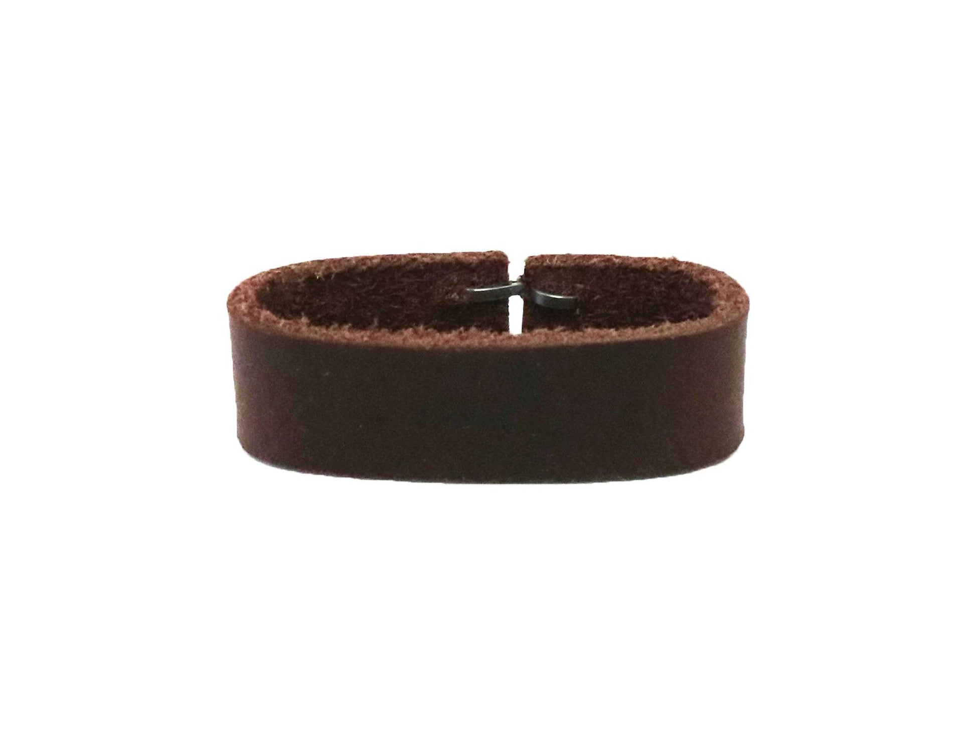 Matte Burgundy Brown, West Tan Buffalo Leather Belt Blank With Matching Keeper, 50" - 60" Length - Stonestreet Leather