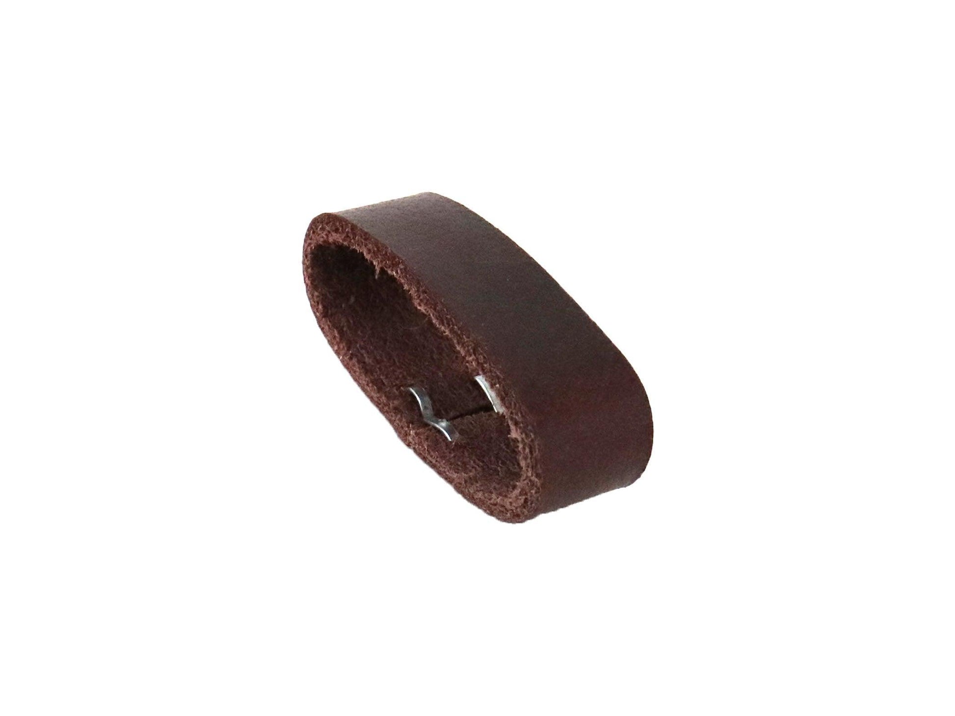 Matte Burgundy Brown, West Tan Buffalo Leather Belt Blank With Matching Keeper, 50" - 60" Length - Stonestreet Leather