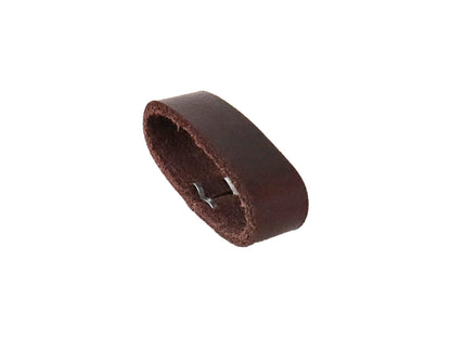 Matte Burgundy Brown, West Tan Buffalo Leather Belt Blank With Matching Keeper, 50" - 60" Length - Stonestreet Leather