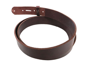 Matte Burgundy Brown, West Tan Buffalo Leather Belt Blank With Matching Keeper, 50" - 60" Length - Stonestreet Leather