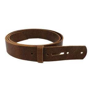 Matte Peanut West Tan Light Brown Buffalo Leather Belt Blank With Matching Keeper, 48" - 60" Length - Stonestreet Leather