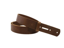 Load image into Gallery viewer, Matte Peanut West Tan Light Brown Buffalo Leather Belt Blank With Matching Keeper, 48&quot; - 60&quot; Length - Stonestreet Leather
