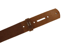 Load image into Gallery viewer, Matte Peanut West Tan Light Brown Buffalo Leather Belt Blank With Matching Keeper, 48&quot; - 60&quot; Length - Stonestreet Leather
