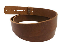 Load image into Gallery viewer, Matte Peanut West Tan Light Brown Buffalo Leather Belt Blank With Matching Keeper, 48&quot; - 60&quot; Length - Stonestreet Leather
